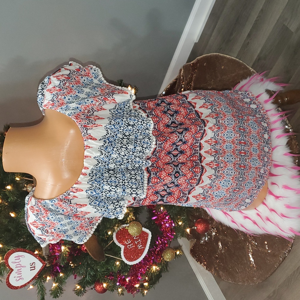 Women's Multicolor Ruffle Patterned Top Shirt Blo… - image 4